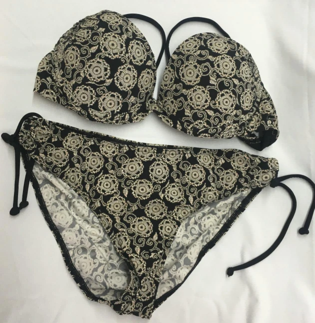 Bikini amb corbata lateral push-up floral vintage